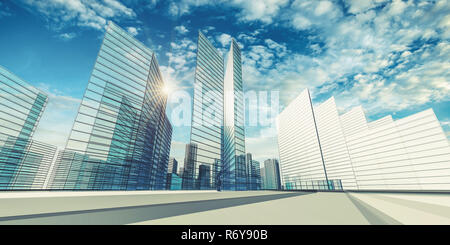 City scene 3D Rendering Banque D'Images