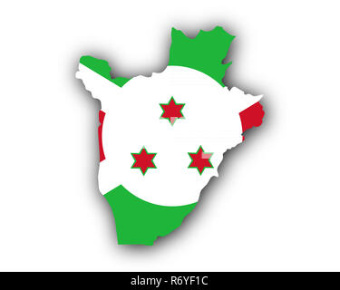 La carte et drapeau du Burundi Banque D'Images