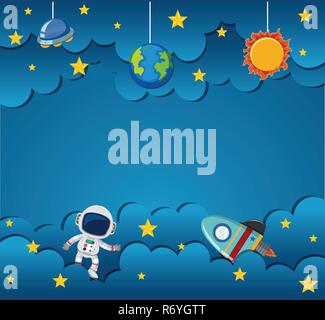 Aastronaut sur illustration modèle bleu Illustration de Vecteur