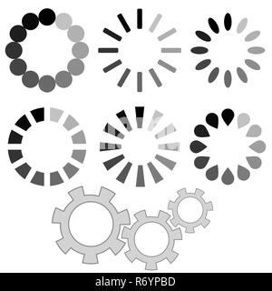 Icônes gris chargement Banque D'Images