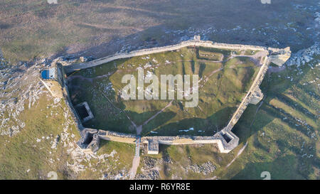 Ruines de la forteresse Enisala, Roumanie Banque D'Images