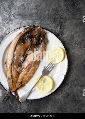 Fumé rustique kippers anglais Banque D'Images