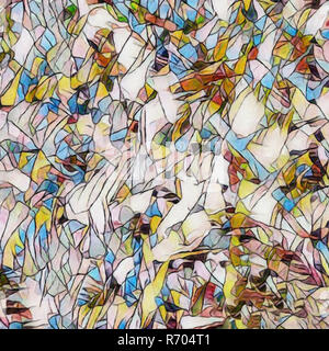 Vitrail. La peinture abstraite. Coups de pinceau. Banque D'Images