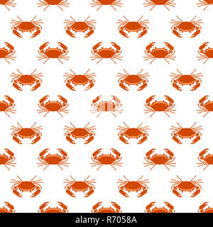 Mer bouilli crabe rouge avec motif sans griffes géantes. L'icône de fruits de mer frais. Delicous Appetizer Banque D'Images