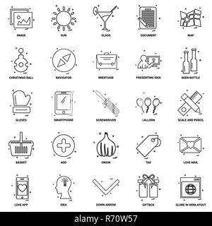 25 Concept d'entreprise Ligne Mix Icon Set Illustration de Vecteur