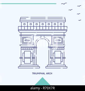 De Triomphe skyline vector illustration Illustration de Vecteur