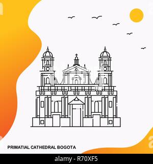 Cathédrale primatiale voyage BOGOTA Modèle d'Affiche Illustration de Vecteur