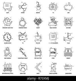 25 Concept d'entreprise Ligne Mix Icon Set Illustration de Vecteur