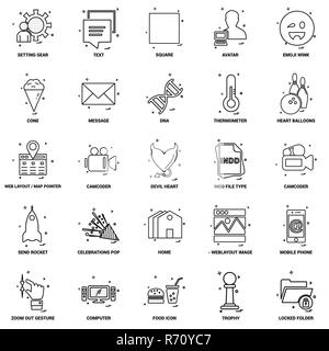 25 Concept d'entreprise Ligne Mix Icon Set Illustration de Vecteur