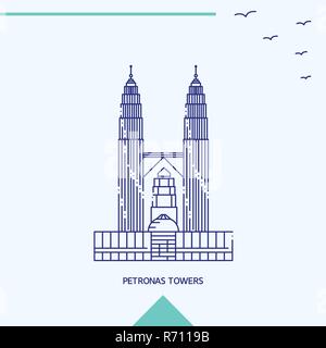 Les Tours Petronas skyline vector illustration Illustration de Vecteur