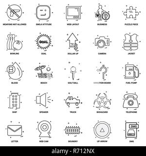 25 Concept d'entreprise Ligne Mix Icon Set Illustration de Vecteur