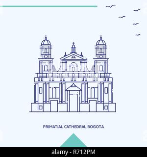 Cathédrale PRIMATIALE BOGOTA skyline vector illustration Illustration de Vecteur