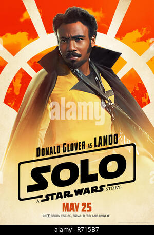 DATE DE SORTIE : Mai 25, 2018 Title : Solo : Une Histoire de Star Wars Lucasfilm : STUDIO Réalisateur : Ron Howard Résumé : Au cours d'une aventure dans le milieu criminel, Han Solo rencontre son futur co-pilote Chewbacca et Lando Calrissian rencontre ans avant de rejoindre la rébellion. Avec : DONALD GLOVER comme Lando Calrissian. (Crédit Image : © Lucasfilm/photos) Banque D'Images