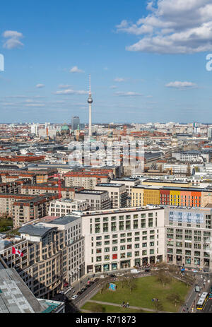 Cityscape de Berlin-Mitte, tour de télévision, la Leipziger Platz en face, Berlin, Allemagne Banque D'Images