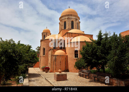 Agia Triada, Monastère de la Sainte Trinité, l'église à coupole, péninsule d'Akrotiri, Crète, Grèce Banque D'Images