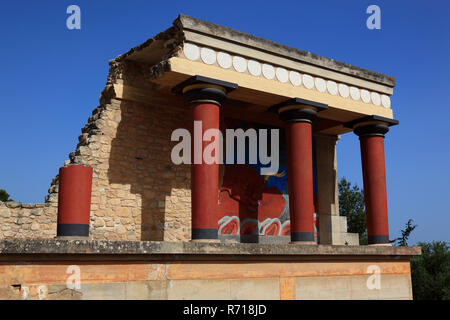 Bastion, Palais de la civilisation minoenne, Knossos, Crète, Grèce Banque D'Images