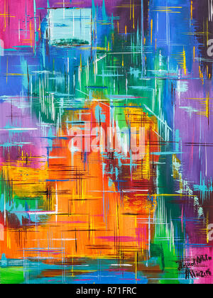 Colorful abstract art peinture, art contemporain historique Banque D'Images