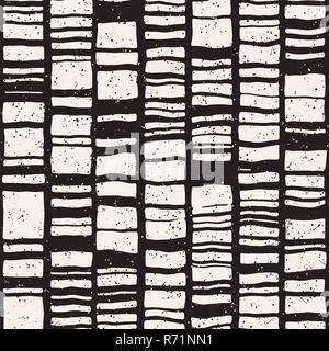 Le style dessiné à la main transparente modèle chevron en noir et blanc. Abstract vector background Banque D'Images