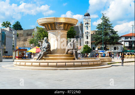 Olympia-village Monument et fontaine, Skopje, Macédoine Banque D'Images