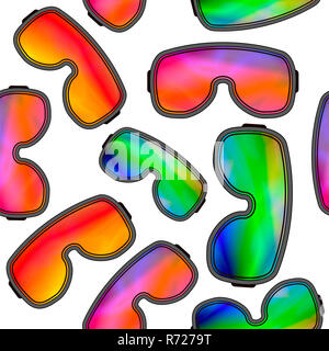 Les lunettes de ski d'hiver différents motif transparent Banque D'Images