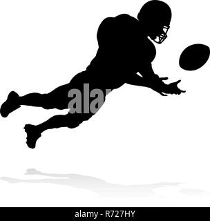 Silhouette American Football Player Illustration de Vecteur