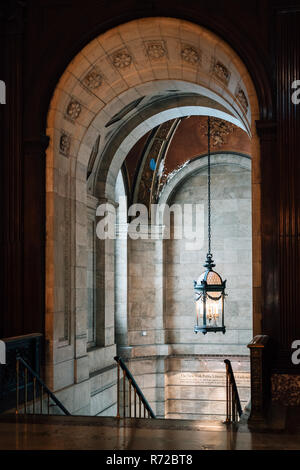 L'intérieur de la Bibliothèque publique de New York, à Manhattan, New York City Banque D'Images