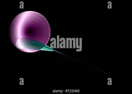 Image abstraite de boules de couleur rose vif et plumes Banque D'Images