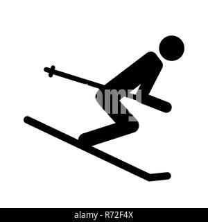 Sport d'hiver Skieur EPS10 vector illustration pictogramme Illustration de Vecteur