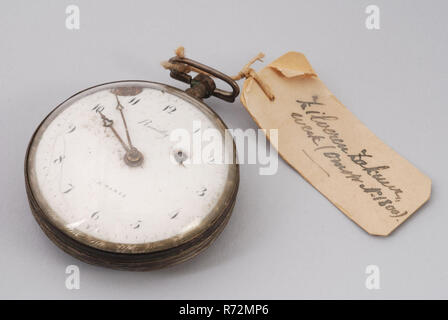 Romilly montre de poche avec cadran mail blanc et mains d or en