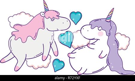 Carte De Souhaits Avec Un Joyeux Anniversaire Avec De Licornes Image Vectorielle Stock Alamy