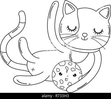 Chat mignon avec cookie Illustration de Vecteur