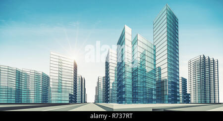 City scene 3D Rendering Banque D'Images