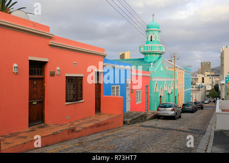 Maisons colorées, Bo-Kaap, Cape Town, Western Cape, Afrique du Sud, l'Afrique Banque D'Images