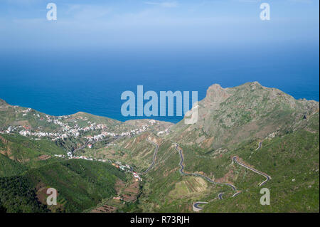 Vue panoramique de l'île de Tenerife north coast mountain roads Banque D'Images