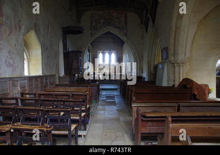 Peinture murale'. St Nicholas church. Oddington inférieur. Le Macmillan Way. Sentier de longue distance. Le Gloucestershire. Des Cotswolds. L'Angleterre. UK Banque D'Images