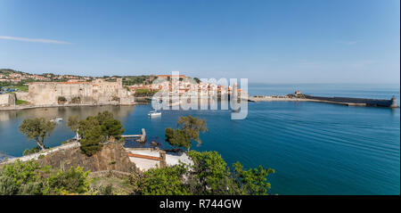 France, Pyrénées Orientales, Collioure, Côte Vermeille, baie de Collioure, Baleta cove // France, Pyrénées-Orientales (66), la Côte Vermeille, Collioure, Banque D'Images