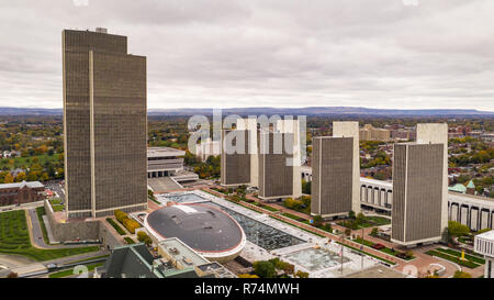 Son un jour froid de Albany New York downtown au statehouse et Empire Plaza Banque D'Images