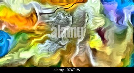 La peinture abstraite. Les coups de pinceau aux couleurs sourdes. Banque D'Images