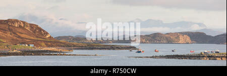 Les îles Summer à partir de la péninsule de Coigach, près de Ullapool, loin au nord ouest de l'Écosse, Highlands. Banque D'Images