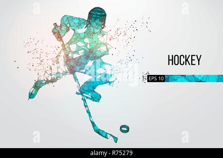 Silhouette d'un joueur de hockey. Vector illustration Illustration de Vecteur