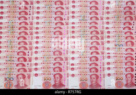 100 yuan RMB chinois ，billets à partir de la devise chinoise. Banque D'Images