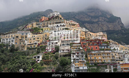 Maisons falaise Positano Banque D'Images