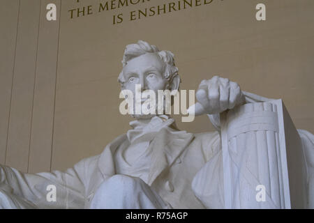 Lincoln Memorial, rappelant que toutes les personnes devraient être libres. Banque D'Images