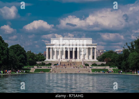 Lincoln Memorial, rappelant que toutes les personnes devraient être libres. Banque D'Images