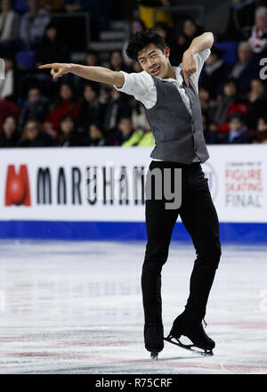 Vancouver, Colombie-Britannique, Canada. 6e déc, 2018. NATHAN CHEN de United States of America en concurrence dans les hommes programme court aux championnats Senior Grand Prix of Figure Skating Final, Décembre 6, 2018 à Vancouver, Colombie-Britannique, Canada. Crédit : Andrew Chin/ZUMA/Alamy Fil Live News Banque D'Images