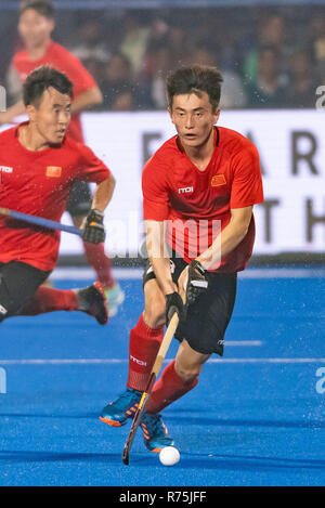 BHUBANESWAR, 06-12-2018 d'Odisha, Coupe du monde de hockey 2018 Bhubaneswar. Lieu : Stade de Kalinga. Guo Zixiang au cours de la partie l'Australie contre la Chine. Banque D'Images