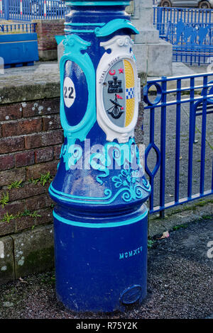 Blason de la ville de Rothesay sur lampadaire à Rothesay, Isle of Bute, Ecosse, Royaume-Uni Banque D'Images