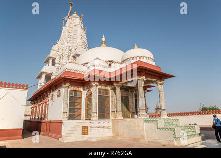 Vue extérieure Temple Bhandasar Jain, Bikaner, Rajasthan, Inde Banque D'Images