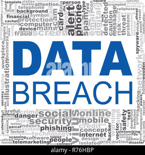Violation des données en nuage de mots Banque D'Images