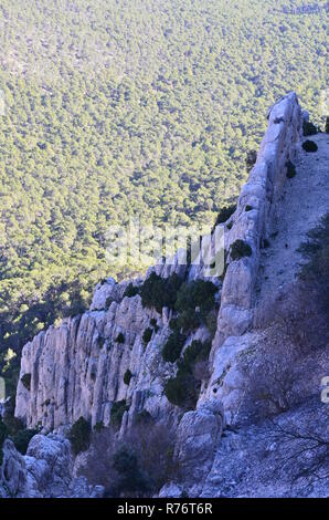 Morrón de Alhama, sentier de montagne du massif de la Sierra Espuña, Murcie (sud-est de l'Espagne) Banque D'Images